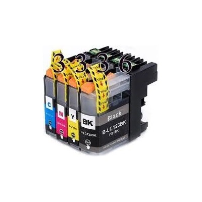 Brother LC123 Cartuccia Compatibile per Brother DCP-J4110W LC-123 Nero ML 20 Colore ML 10