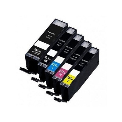 Cartuccia PGI-550XL CLI-551XL Compatibile per Canon MG6350 MG5450 Nero ML22 Colore ML11