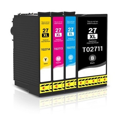 Cartuccia 27XL Compatibile per Epson WF-3620 WF-3640 WF-7110 WF-7210 Nero ML22,4 Colori ML 15